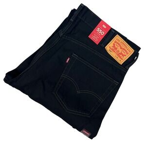 NEW Levis 550 Relaxed Fit Mens Black Denim Jeans 40x34 Casual 100% Cotton